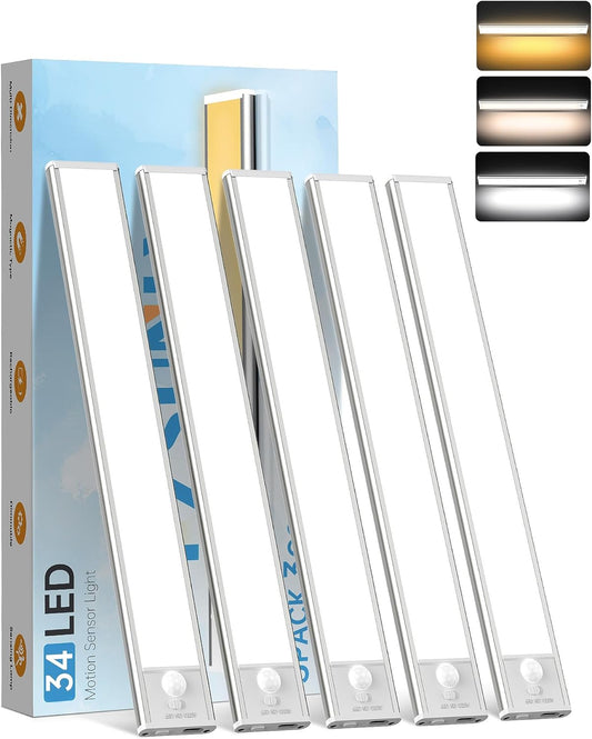 PACK DE 5 LUCES LED RECARGABLES CON SENSOR DE MOVIMIENTO