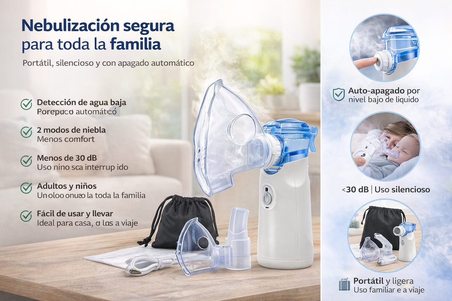 Nebulizador portátil para adultos y niños