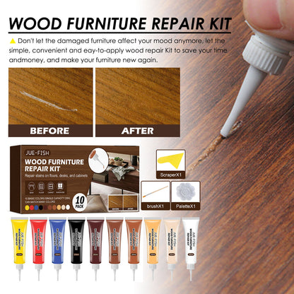 Kit de Reparación de Madera – Pasta Selladora Multicolor (Resistente al Agua)