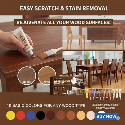 Kit de Reparación de Madera – Pasta Selladora Multicolor (Resistente al Agua)